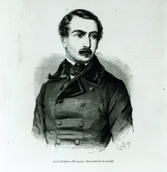 Porträt von Louis-Napoleon Bonaparte als Vertreter des Volkes, 1848 (Lithographie)